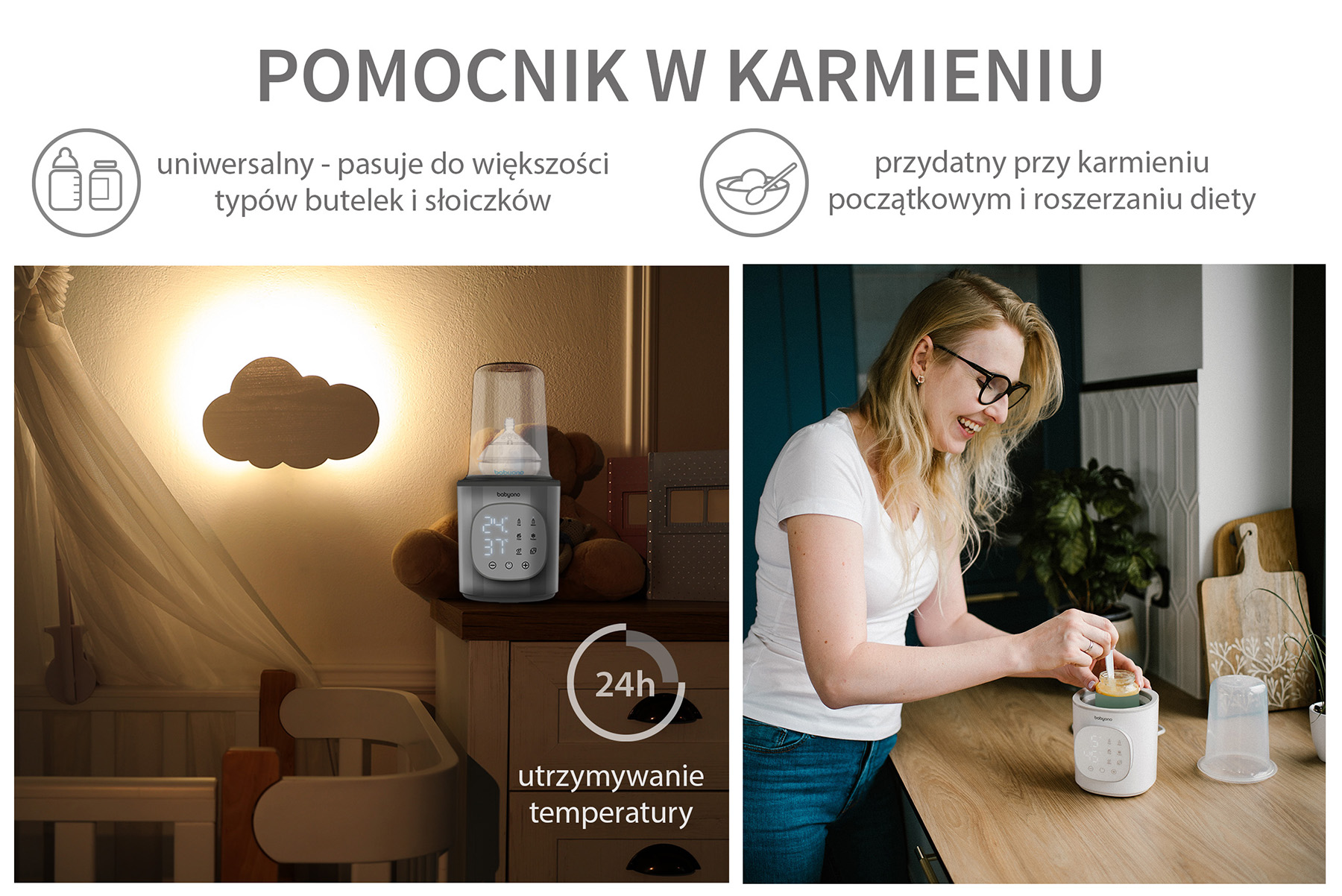 Babyono - 1599 Elektroniczny podgrzewacz pokarmu i sterylizator